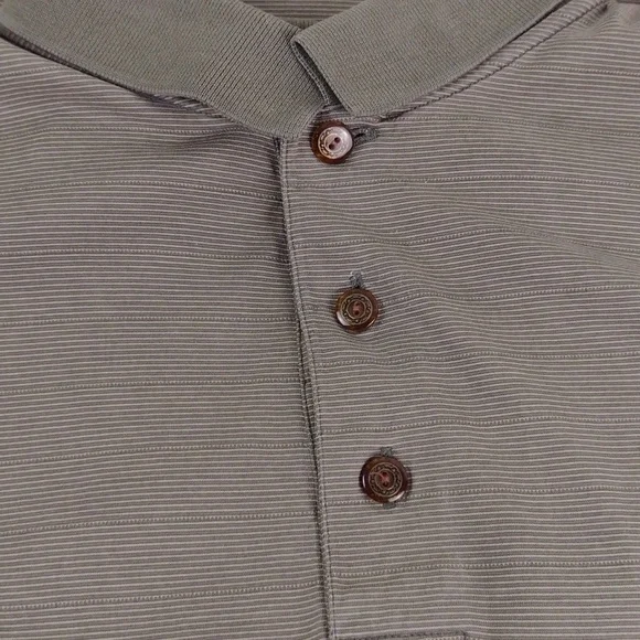 Gold Tri Mountain 60's 2 Ply DBL Mercerized-Cotton Polo Pinstripe Shirt 2XL - Picture 9 of 14